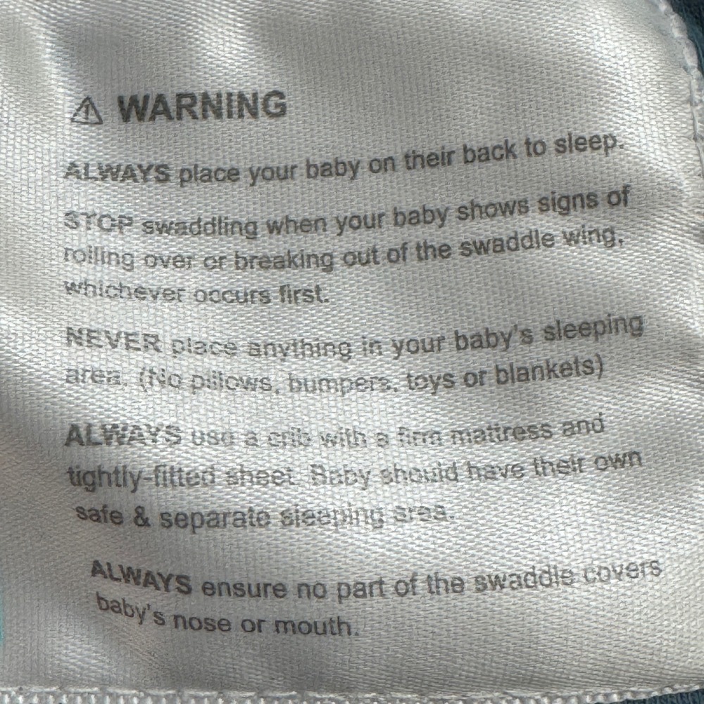 Dreamland Baby Weighted Sleep Sack Swaddle 0-6M Blue Quilted Cotton LADX531 - Picture 5 of 14